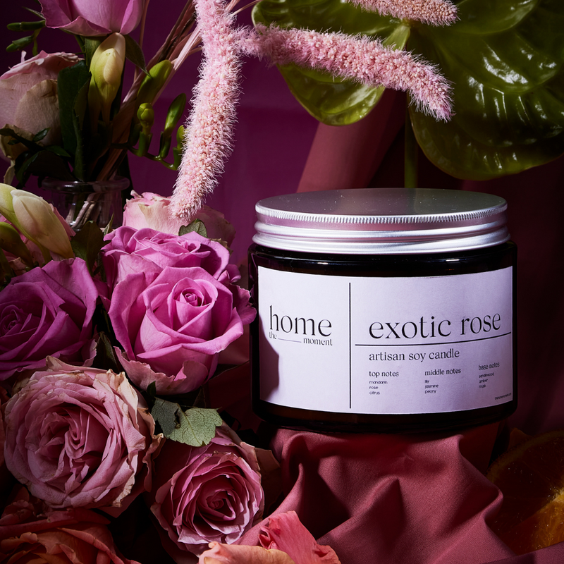 Exotic Rose Fragrance | 180ml Luxury Soy Wax Candle