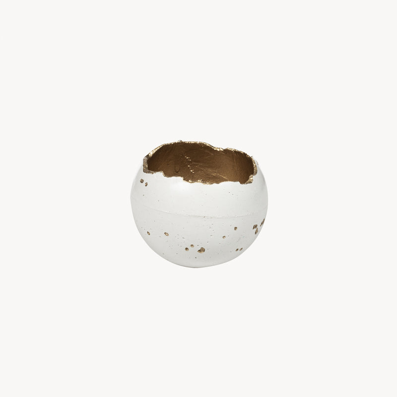 White Wabi Sabi Concrete Sphere
