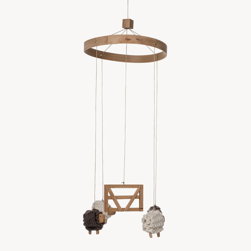 Counting Sheep Baby Mobile Made of Irish